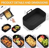CNMTCCO Silicone Air Fryer Liners for Ninja Dual, 2 Pack, BPA-Free view 2