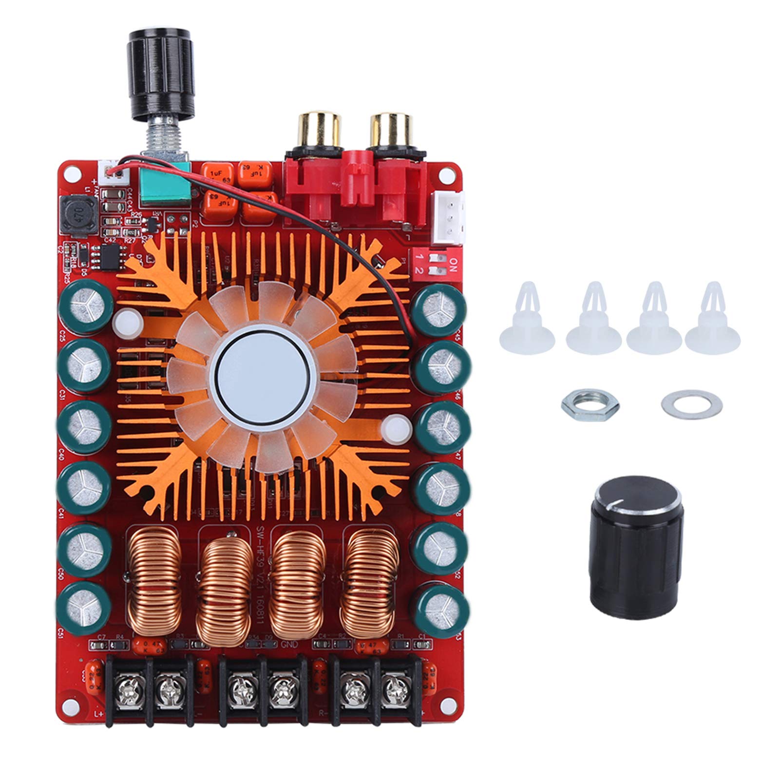 Fafeicy TDA7498E Audio Amplifier Board Module, 2 * 160W 15-36VDC Dual Channel Stereo BTL Mono,Temperature-Controlled Forced Air Cooling Heat Dissipation