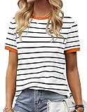 Womens T Shirt Short Sleeve Crew Neck Basic Color