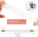 Weysoo Bed Sheet Fasteners 8Pcs Adjustable Elastic Sheet Clips White view 4