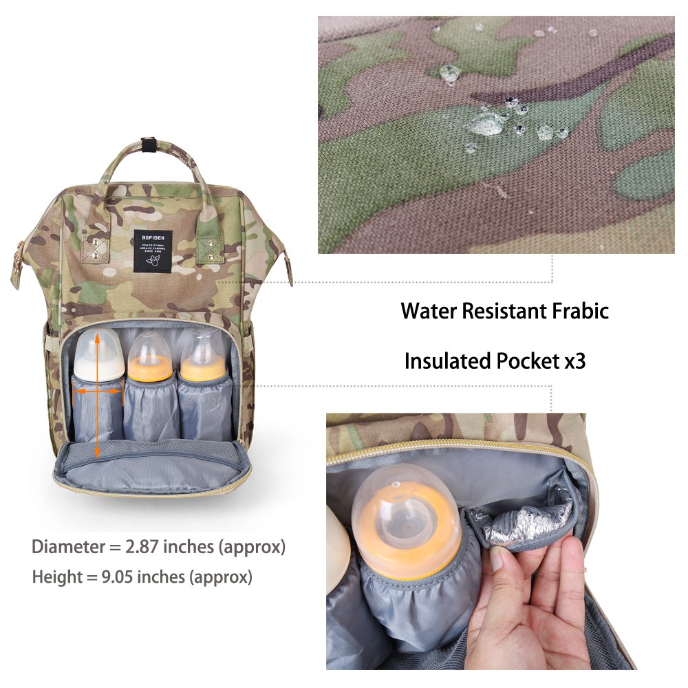 aofider diaper bag camo