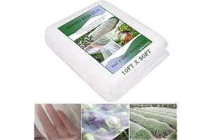 Garden Netting 10ft x 30ft,3m x 9m Flower Fruits Plant Cover Bug Nets,Bird/Insect/Raised Bed Barrier, Ultra Fine Mesh Protect