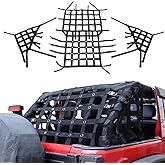 MFC New Black Trail Cargo Net Cargo Restraint System Net Compatible with for 2007-2018 Jeep Wrangler JK 4 Door