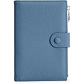 RFID passport holder for travel, Leather Passport Wallet for Women with Zippered Coins Pocket and SIM Slots, Passport Cover Case for Travel
