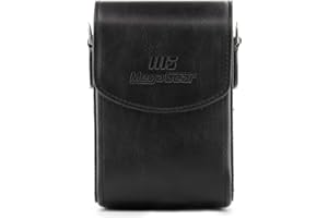 MegaGear Leather Camera Case with Strap Compatible with Canon PowerShot G7 X Mark III, G7 X Mark II, G7 X, Black (MG766)