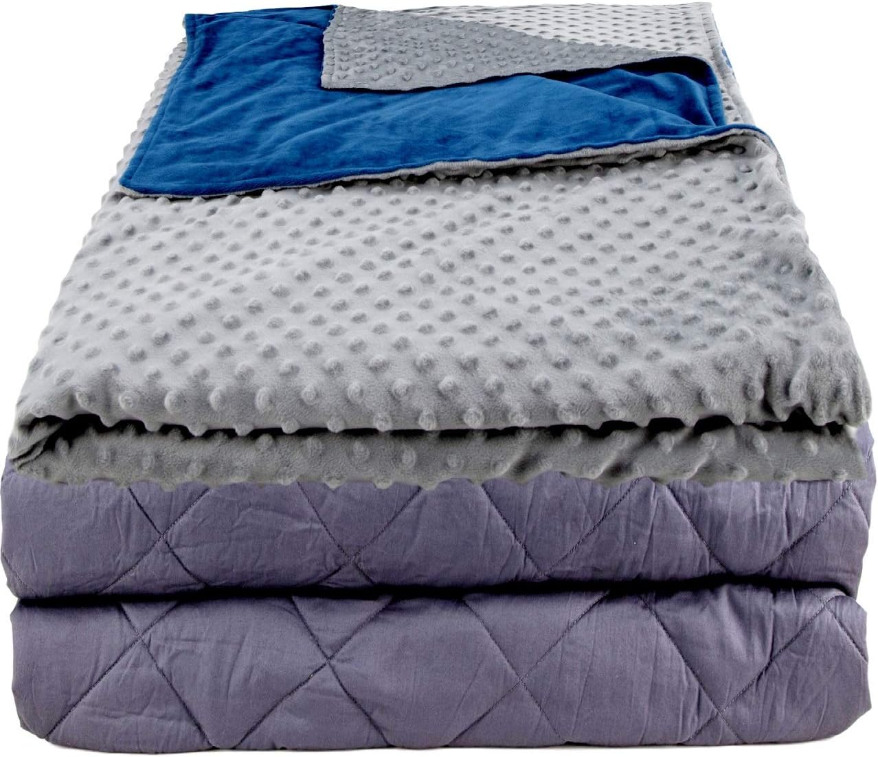 Aviano Premium Weighted Blanket for Adults - 20 lbs with Removable Duvet Cover (Royal Blue) for Queen Size Bed (60x80 in.) - Heavy Heating Blankets for Restlessness