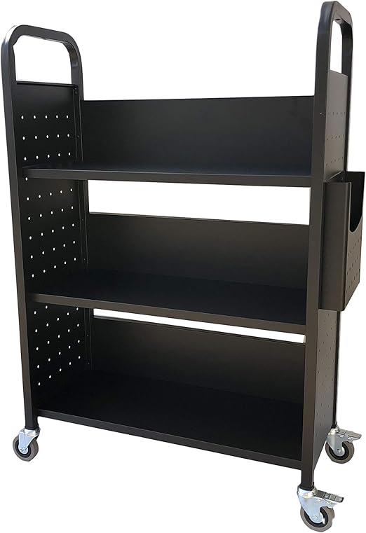 Workington Rolling Book Truck Book Cart Library Cart with 3