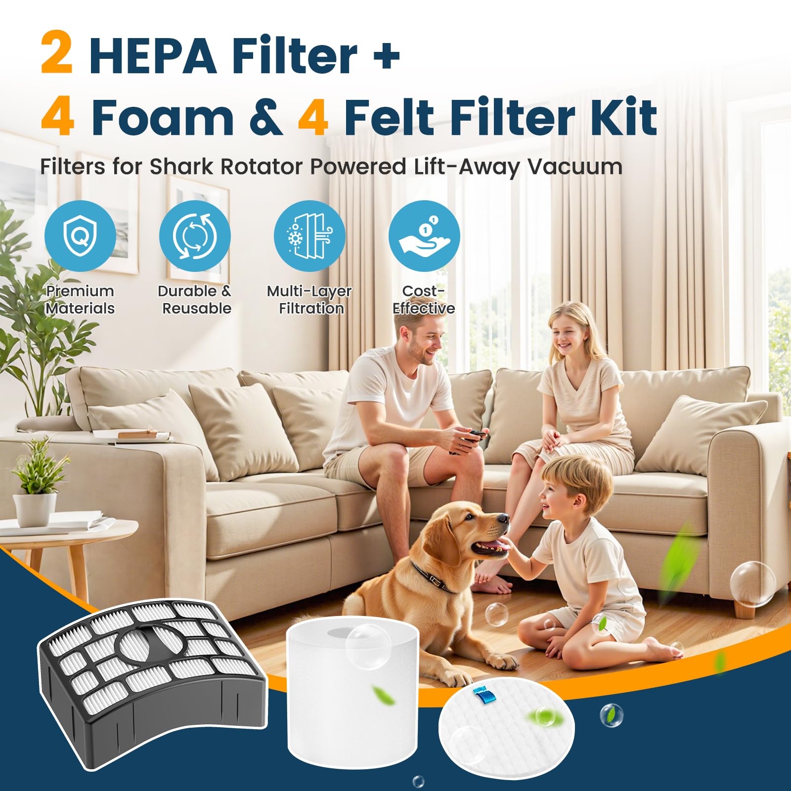 NV752, AZ1002 Filters for Shark Rotator Powered Lift-Away Vacuum NV650, NV650W, NV651, NV652, NV750W, NV751, NV752 NV831, NV835, AX950, AX951, AX952, ZU632, AZ1000W, AZ1002, AZ1002BRN, XFF650 & XHF650