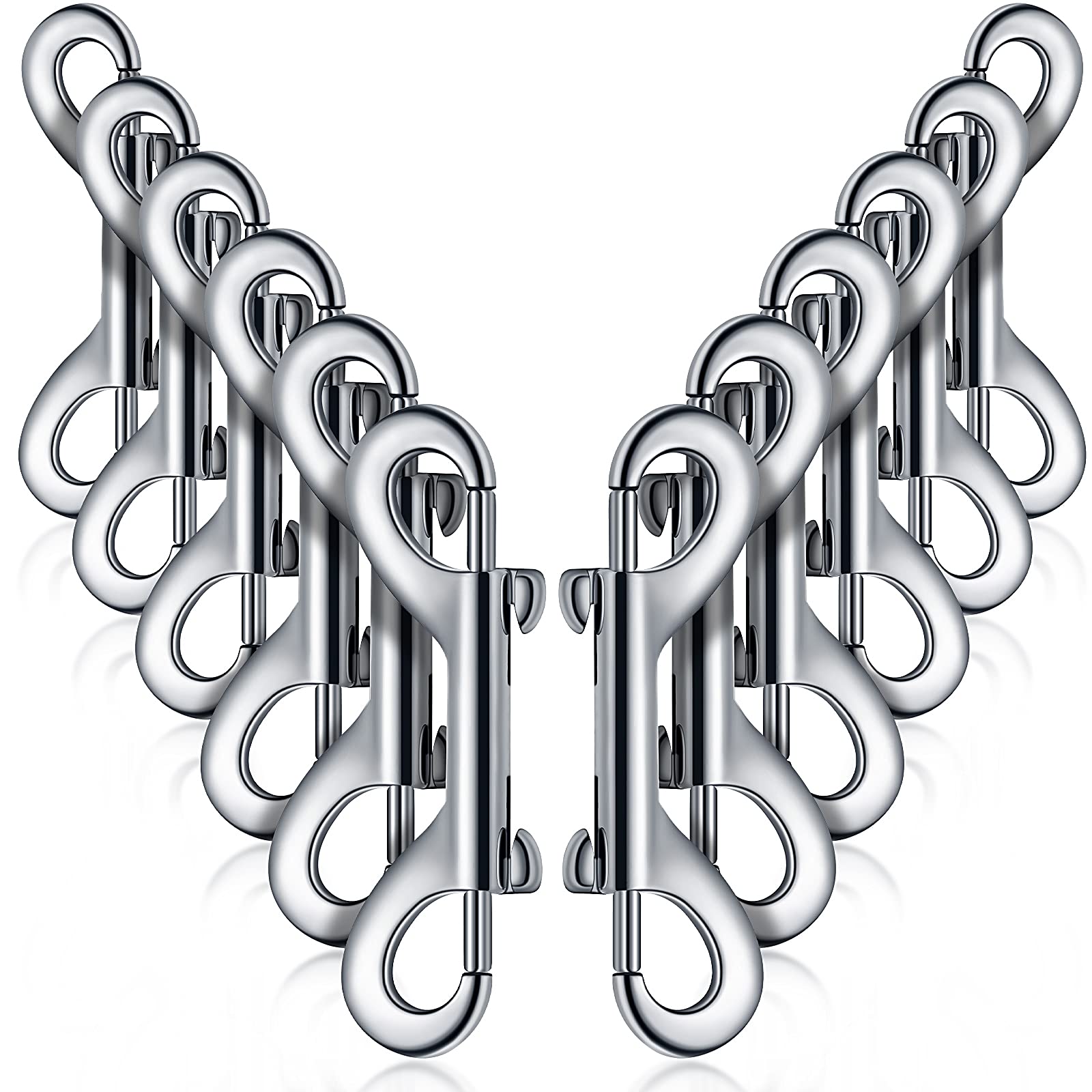 Photo 1 of 12 Pieces Double Ended Bolt Snaps Hook Zinc Alloy Double Trigger Clips Home Pet Accessory for Linking Dog Leash Collar Leash Key Chain Horse Tack Pet Sling Feed Buckets (3.5 Inch)