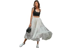 CHICWISH Women's Lilac/Cream/Grey/Pink/Black Layered Mesh Ballet Prom Party Tulle Tutu A-Line Maxi Skirt