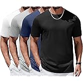 ALUS Workout T-Shirt for Mens Short Sleeve Crew Neck Athletic Casual Summer Classic Basic Tee Top