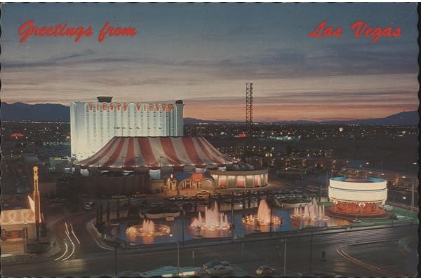 Circus Hotel & Casino, Las Vegas at Dusk Nevada Original Vintage Postcard