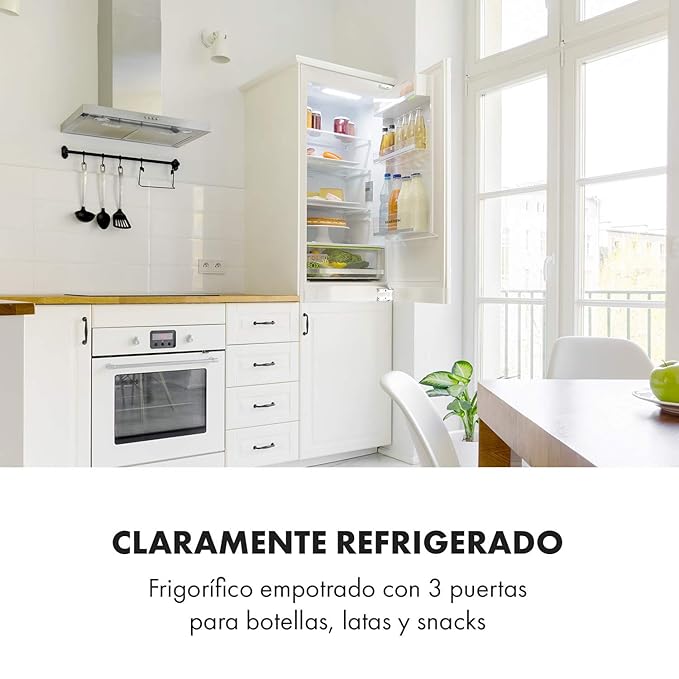 Klarstein CoolZone - Nevera combi para montar en la cocina, 3 ...