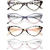 EYEURL Reading Glasses for Women Cat Eye-4 Pack Fashion Blue Light Blocking Readers Anti-Glare/UV Rays Eyeglasses with Spring Hinges 1.50