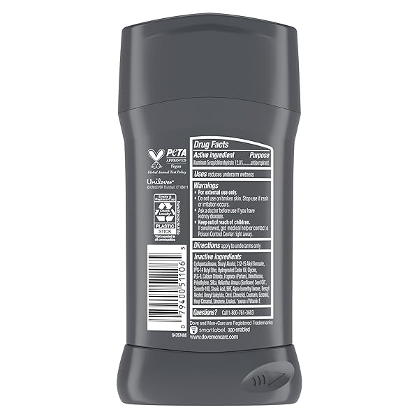 DOVE MEN+CARE ANTIPERSPIRANT DEODORANT COOL FRESH 4 COUNT FOR A LONG-LASTING AQUA SCENT, WITH 72H PROTECTION, 2.7 OZ