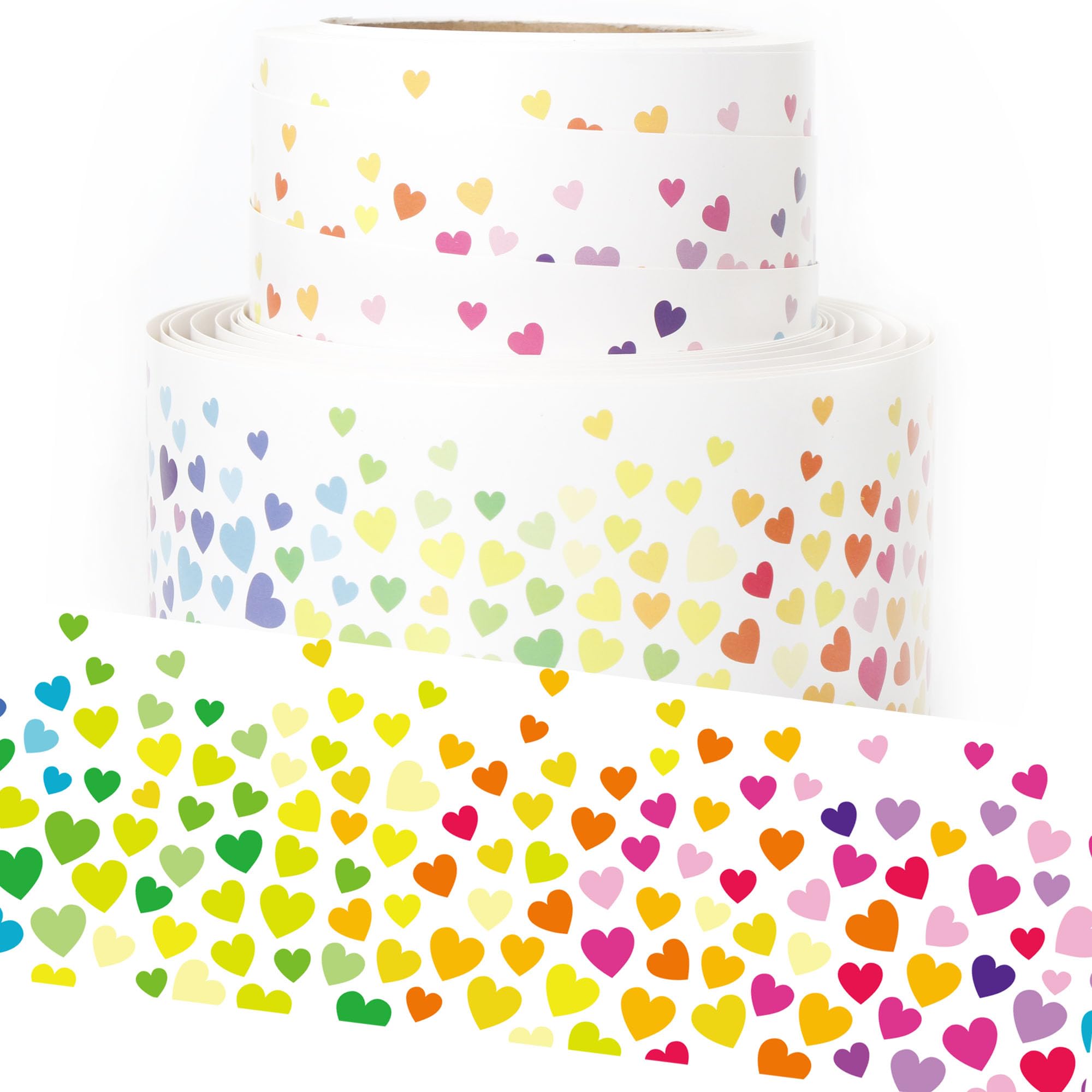 Youngever 16M Bulletin Board Borders for Classroom Decoration (Heart Design)