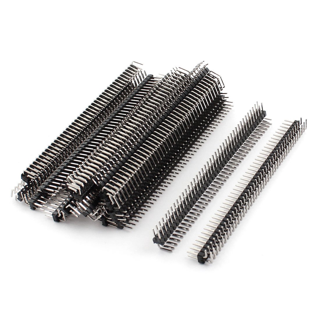 sourcing map 20Pcs 2.54mm Pitch 80-Pin Male Dual Row 90 Degree Pin Header Strip