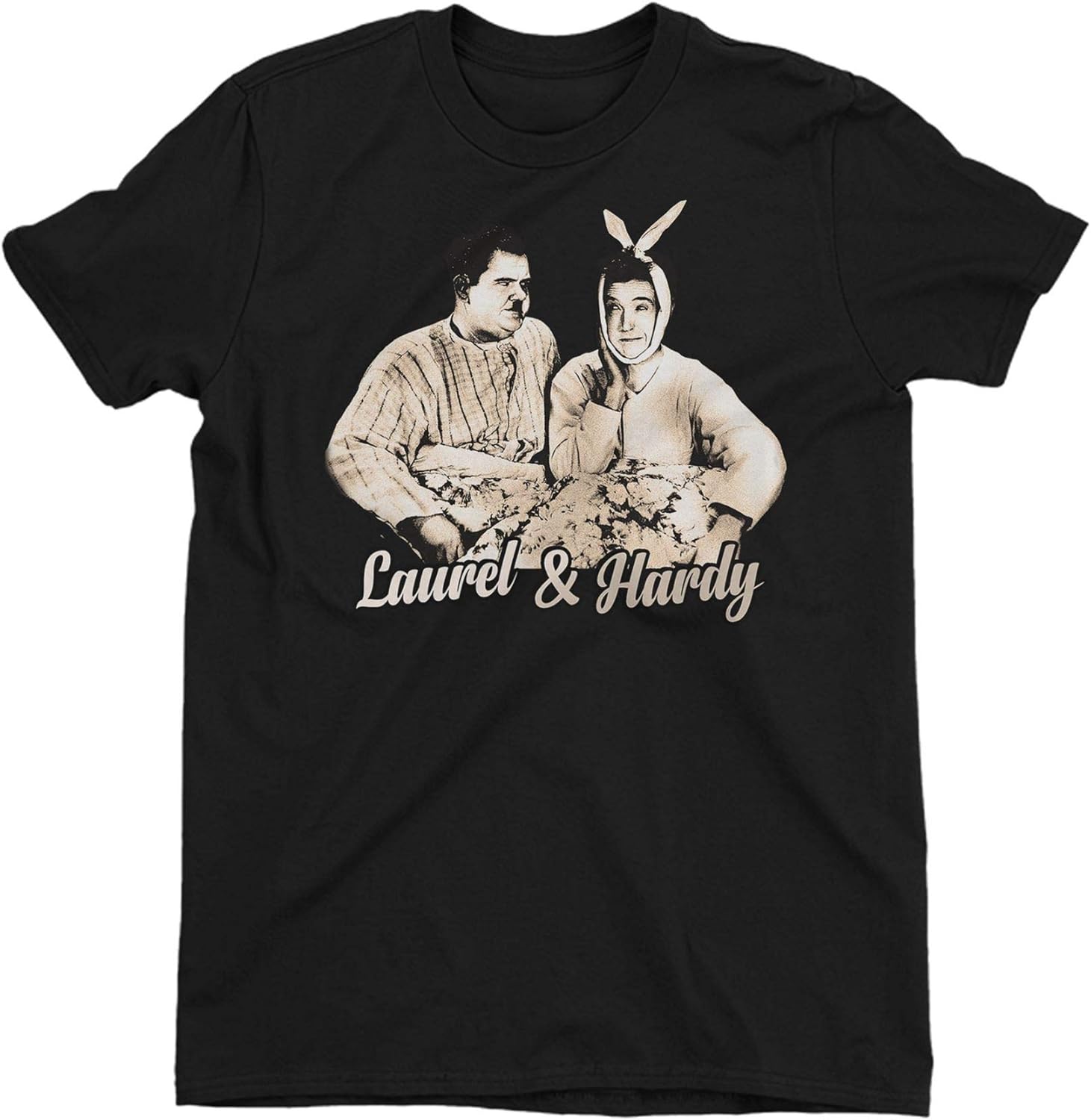 Cup of Tees Laurel & Hardy Classic Men's Black TShirt Amazon.co.uk Clothing