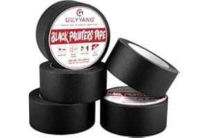 G GEYYANG GEYYANG Black Painters Tape, 2 Inch x 55 Yards x 5 Rolls, Black Masking Tape for Painting, DIY Crafts, Home & Auto | No Residue, Multi-Surface Adhesion