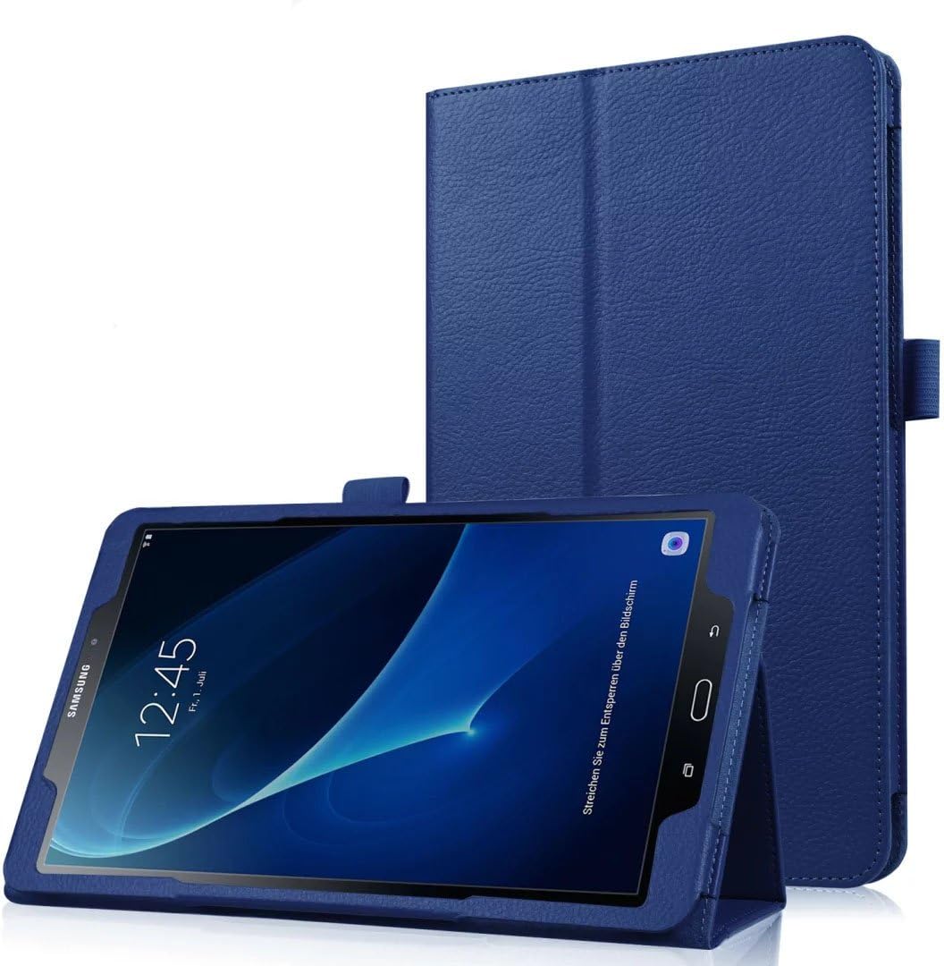 SOTEFE® Case Samsung Galaxy Tab A6 10.1'' - Support Folio Cover Case Protective Slim for Samsung gal axy tab A 10.1 2016 SM-T580/585 Auto Wake/Sleep Function + Screen protector - Blue Dark
