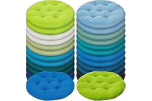 Tinideya 24 Pcs Round Floor Cushions Floor Pillows Meditation Seat Pillows Flexible Seating for Adults Kids, Chair Cushions for Classroom, Nursery, Living Room, Yoga(Medium 15.7 Inch,Blue-Green)