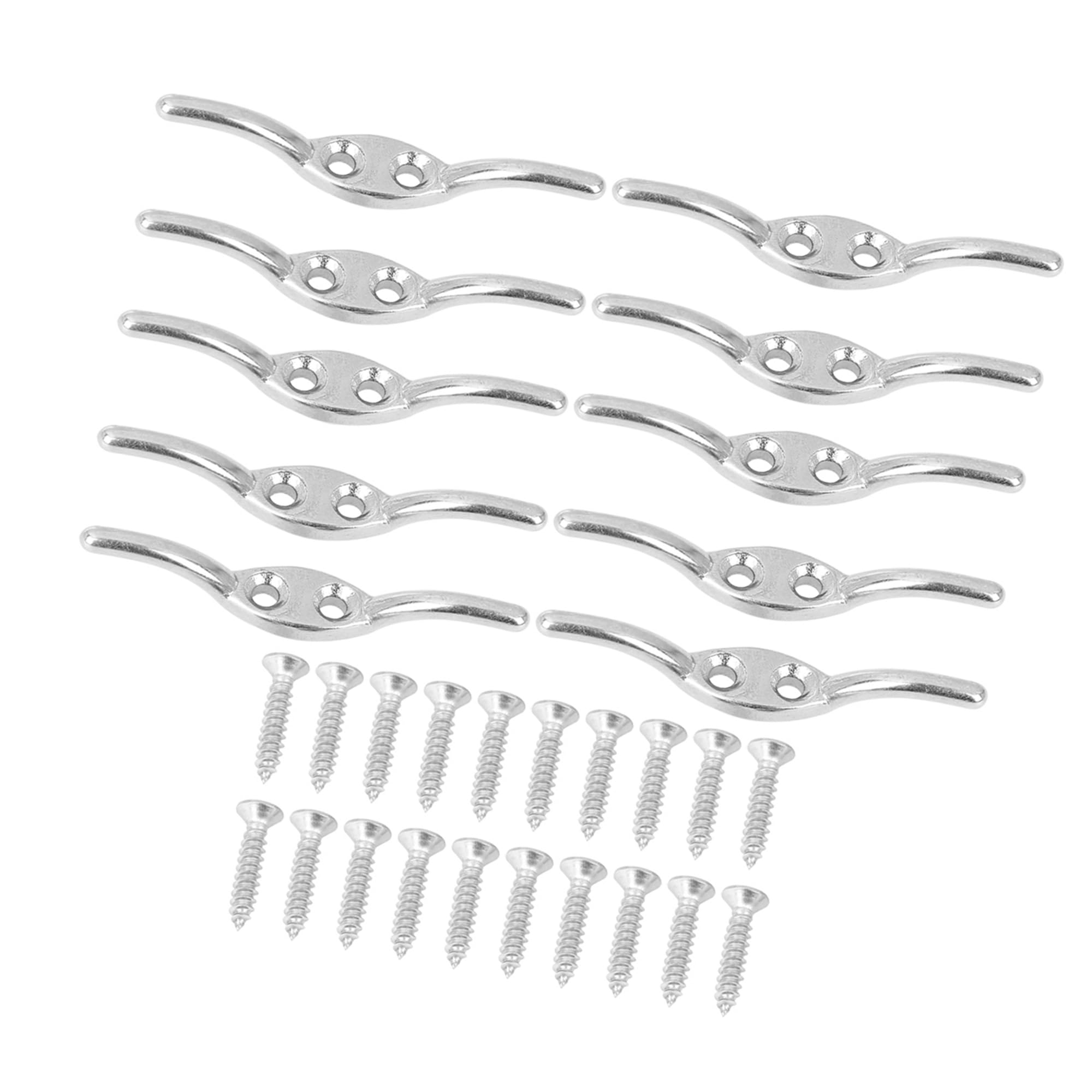TUCKBOLD 10 Set Marine 316 Stainless Steel Rope Boat Deck Flagpole Cleat Hook Automotive Parts