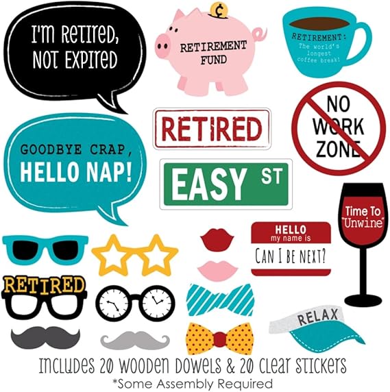 12 Retirement Fun Sign Cutouts Photo Op Decorations Retired Work Surprise Party Party Decorations Home Garden Worldenergy Ae