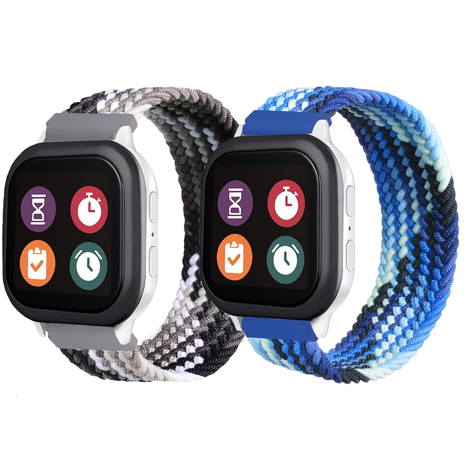 Photo 1 of 2 Pack Braided Band Compatible with Gizmo Watch 3 Adventure 3 2 1/Gabb Watch 3e 3 2 1/SyncUP Watch/Cosmo JrTrack Watch Band for Kids,20mm Soft Breathable Solo Loop Stretchy Strap