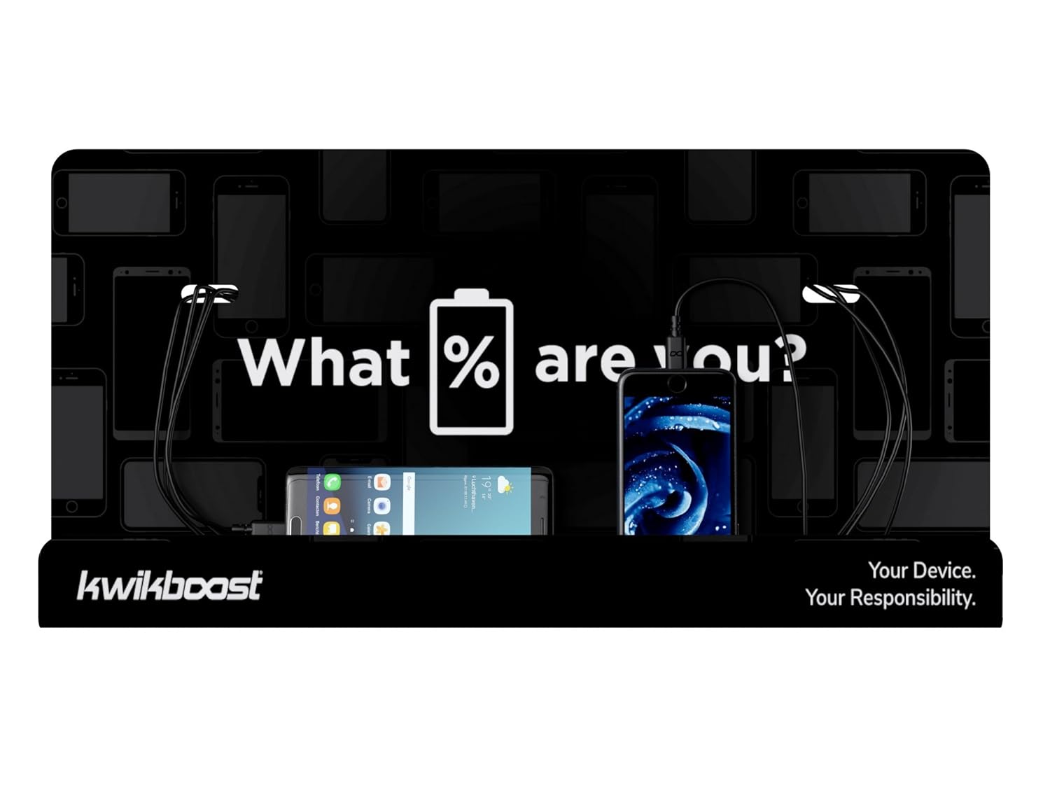 Kwikboost Wall Mount Cell Phone Charging Station, MultiDevice Kiosk 8