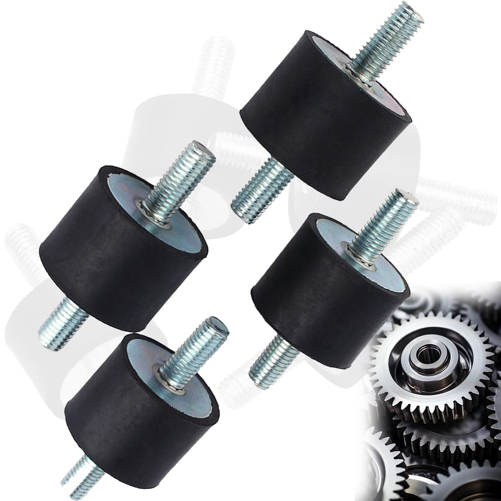 Mikqky Silentblock M8 Rubber Buffer m8 Rubber Feet Anti-Vibration Insulator for Air Compressors Diesel Engines Petrol Water Pumps (M8 x 23, 30 x 30) Pack of 4