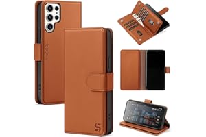 Shieldtop Compatible with Samsung Galaxy S25 Ultra Wallet Case with Card Holder,Women Men RFID Blocking PU Leather Flip TPU Protective Cover Credit Card Slots,Phone Case for S25 Ultra,Light Brown