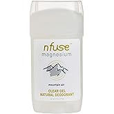 nfuse Natural Topical Magnesium Gel Deodorant, Long-Lasting Natural Odor Protection with USP-Grade Magnesium Chloride, Aluminum-Free, Paraben-Free, Baking Soda-Free, Mountain Air Scent, 2.5 oz