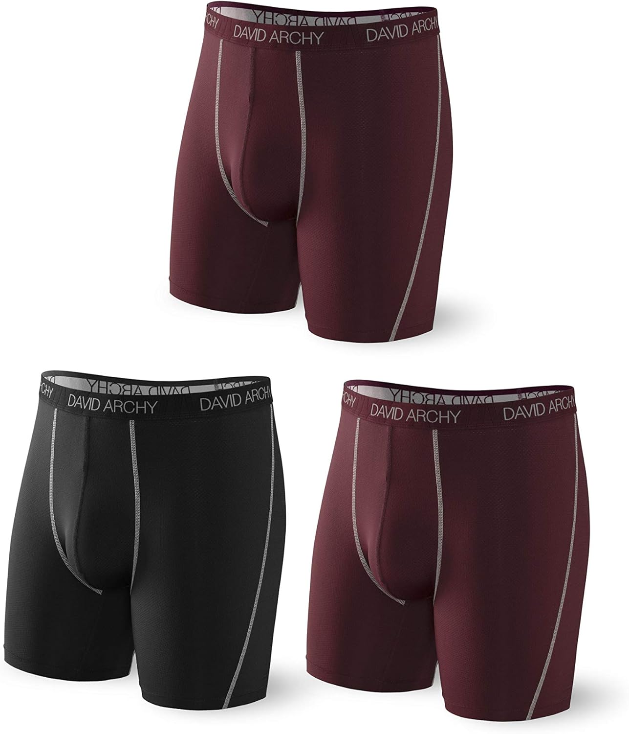 DAVID ARCHY 3 Pack Men's Ultra Soft Mesh Quick Dry Sports Underwear Breathable Boxer Briefs: Clothing