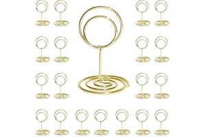 Flaiskytup Place Card Holders Gold 20Pcs Metal Card Table Display Stand Wedding Table Number Holders for Reception Party Grad