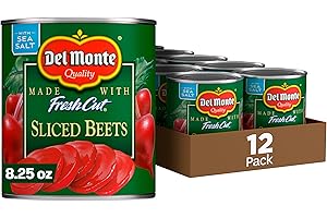 Del Monte Fresh Cut Sliced Beets, 8.25 oz. Can, Canned Vegetables (Pack of 12)