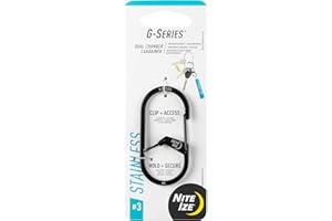 Nite Ize GS3-01-R6 G-Series Dual Chamber Carabiner, Size #3 1-Pack, Black