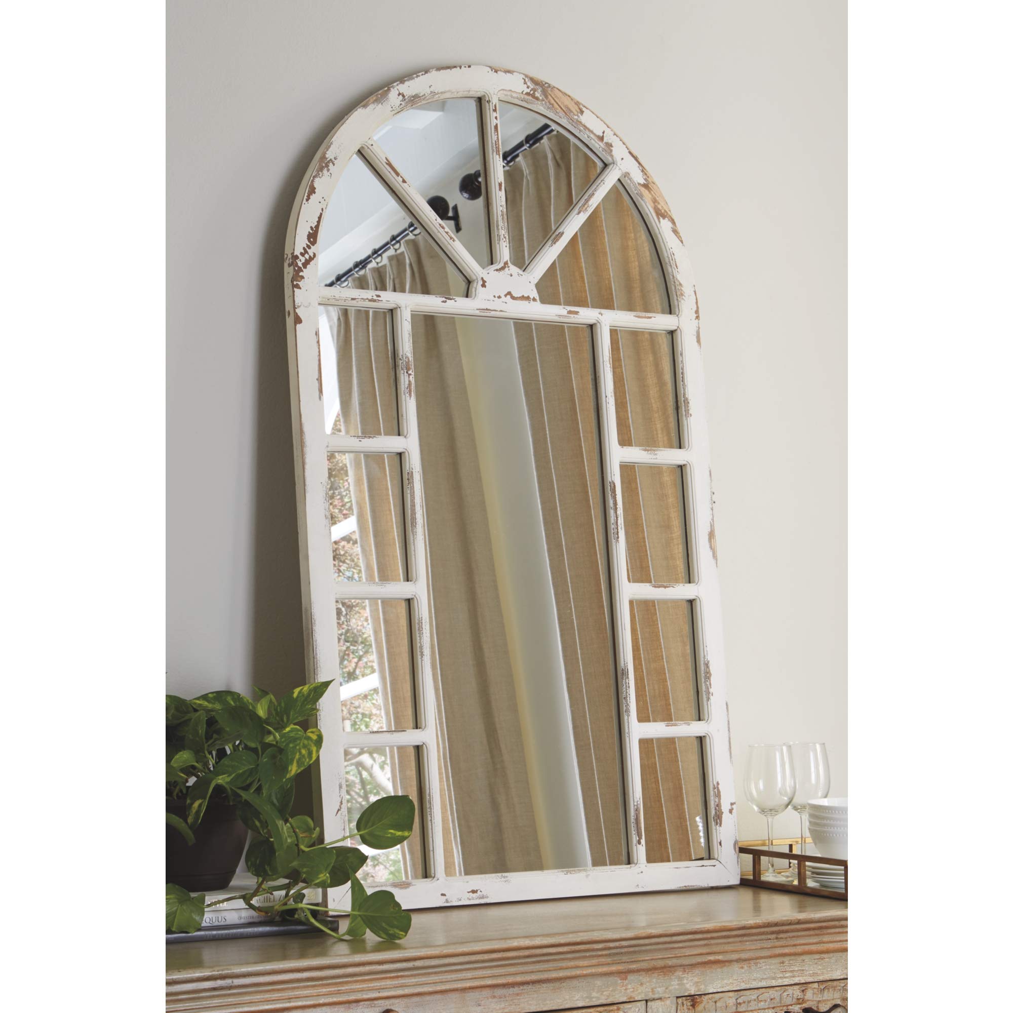 Signature Design by Ashley - Divakar Accent Mirror - Vintage - Antique White
