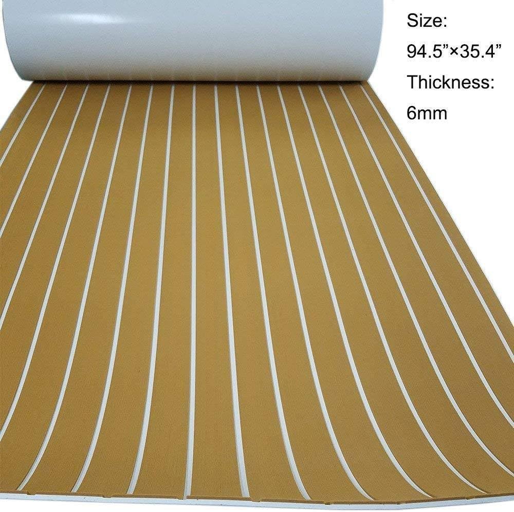 YUNRUS 6mm EVA Foam Teak Sheet Marine Flooring Yacht Boat Decking Self-Adhesive Pad