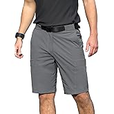 Aicall Mens Hiking Shorts Water Resistant Quick Dry Lightweight Breathable Cargo Shorts with Zipper Pockets & Belt