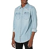 Buffalo David Bitton Men's Stanley Long Sleeve Button Down Denim Shirt