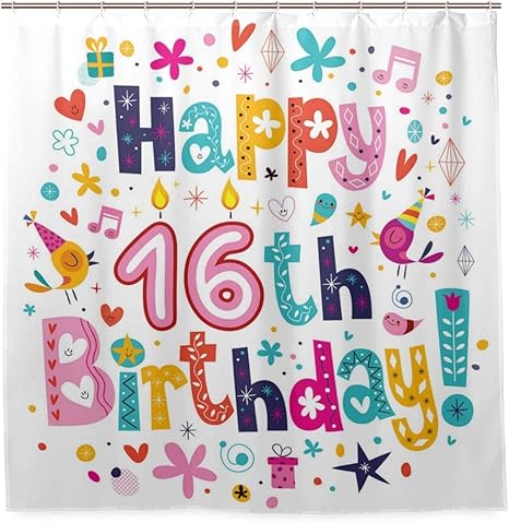 Amazon Kapanou防水 シャワーカーテン カラフルなお祝いパーティープリント かわいいシャワーカーテン ユニットバス バスルーム 芸術の装飾 180cmx180cm バスフック付き 取り付け簡単 シャワーカーテン ホーム キッチン オンライン通販