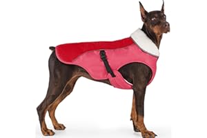 EMUST Dog Cold Weather Coats, Fleece Lining Small/Medium/Large Dog Jacket for Winter, Warm Warm Dog Winter Clothes for Large 