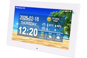 ZAICOLER Smart WiFi Digital Clock, 10 Inch LCD Real Time Weather Dementia Clock with Large Font & Multi Function Reminders Di