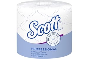 Scott Professional Standard Roll Toilet Paper, Bulk (48040), 2-Ply, Elevated Design, White, Individually Wrapped (40 Rolls of
