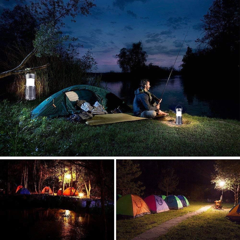 LED Camping Lantern Flashlight Combo - Moobibear 2 in 1 Battery Powered Emergency Light Portable Collapsible Camp Lamp for Camping Power Outage Hiking Indoor Outdoor 2 Pack: Clothing