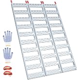 Aluminum Tri-Folding Truck Ramps 1600Lbs Max, Loading Ramps for Pickup Trucks Bed, Trailers Ramp with Load Straps for ATV/UTV, Sweeper Machine, Golf Carts, Touring Motorcycles, Small Tractor