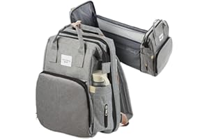 Internet Revolution Diaper Bag Backpack | Modern Baby Bag with Stroller Straps | Multi-Functional Organizer Baby Backpack for Mom | Diaper Bag Gray