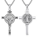 ADMETUS St Benedict Crucifix Necklace Sterling