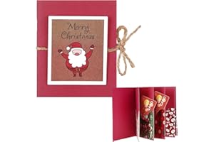 Engrowtic Christmas Gift Card Book 5 Slots Gift Postcard Sleeves Christmas Santa Money Holder Envelope Booklet for Cash Xmas Party Supplies for Teacher Office Employee Appreciation