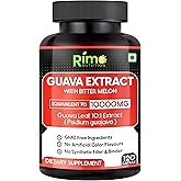 Rimo Nutrition Guava Leaf Extract with Bitter Melon 120 Veg Capsules 1000 mg Per Serving (120 Capsules, Guava)